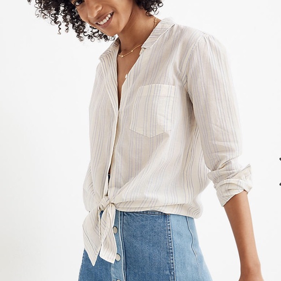Madewell Tops - NWT MADEWELL FRONT TIE LONG SLEEVE